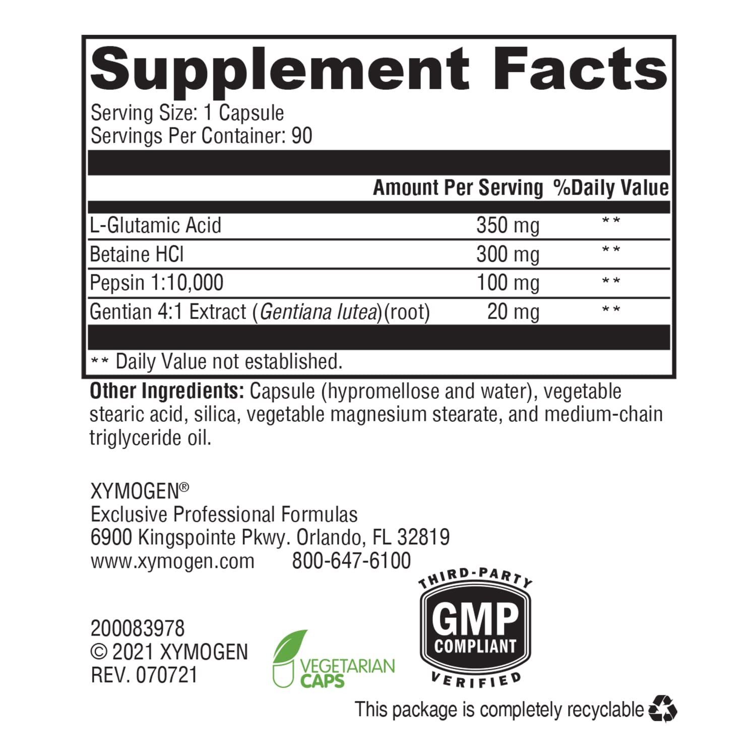 Bottle showing 90 capsules per bottle