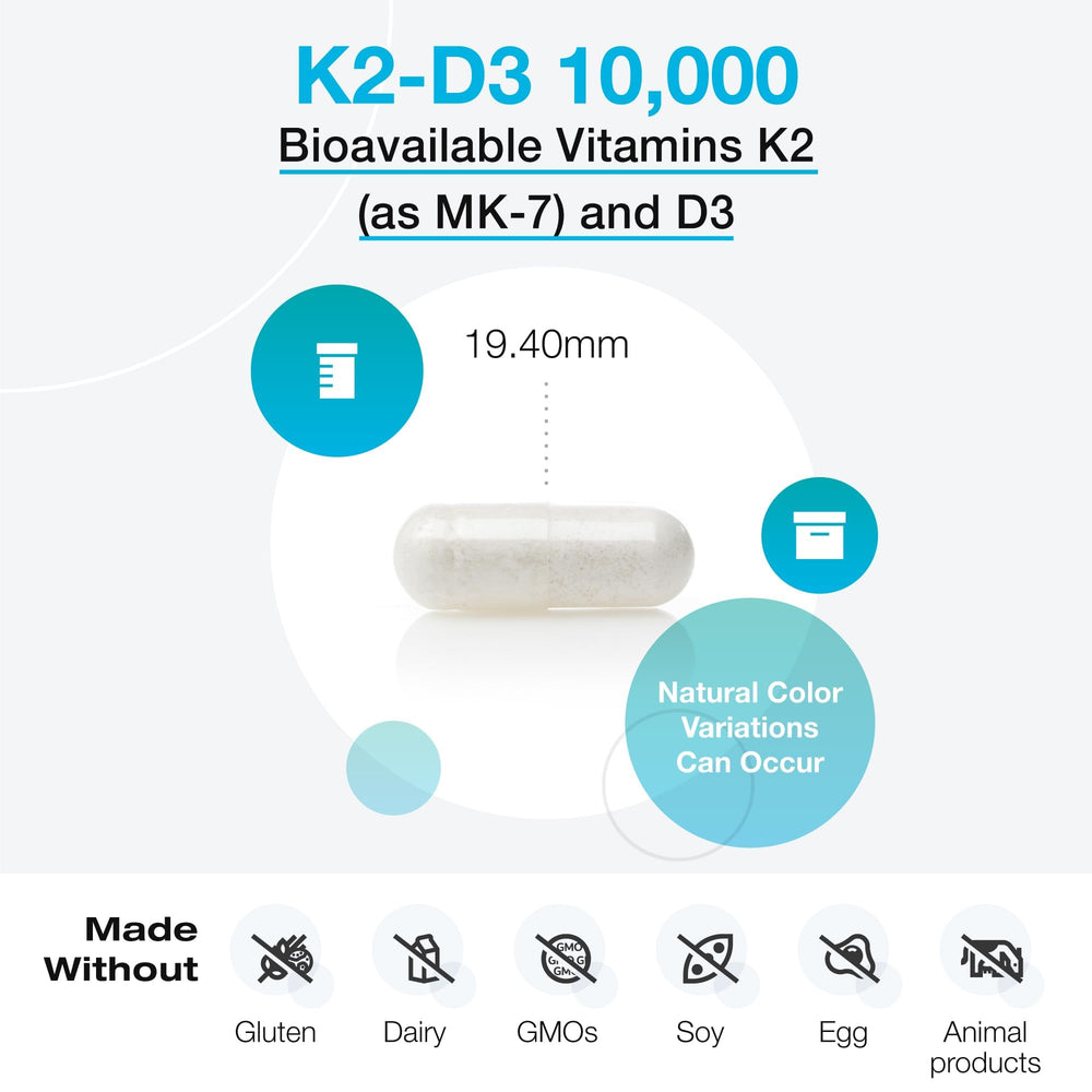MK-7 vitamin K2 and Vitamin D3 packaging close-up
