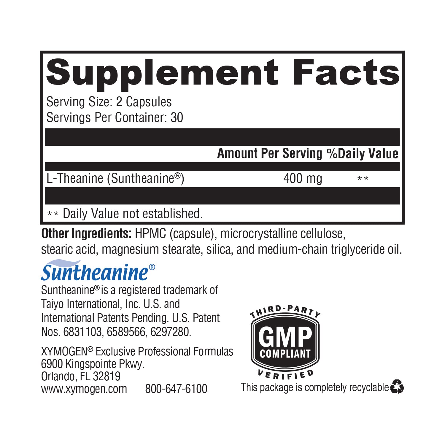 Patent-protected Suntheanine L-theanine