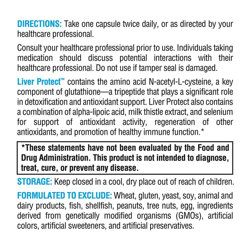 Alpha-lipoic acid component in Liver Protect