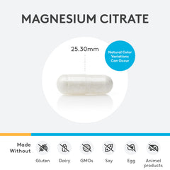 Side view of XYMOGEN Magnesium Citrate Capsules bottle