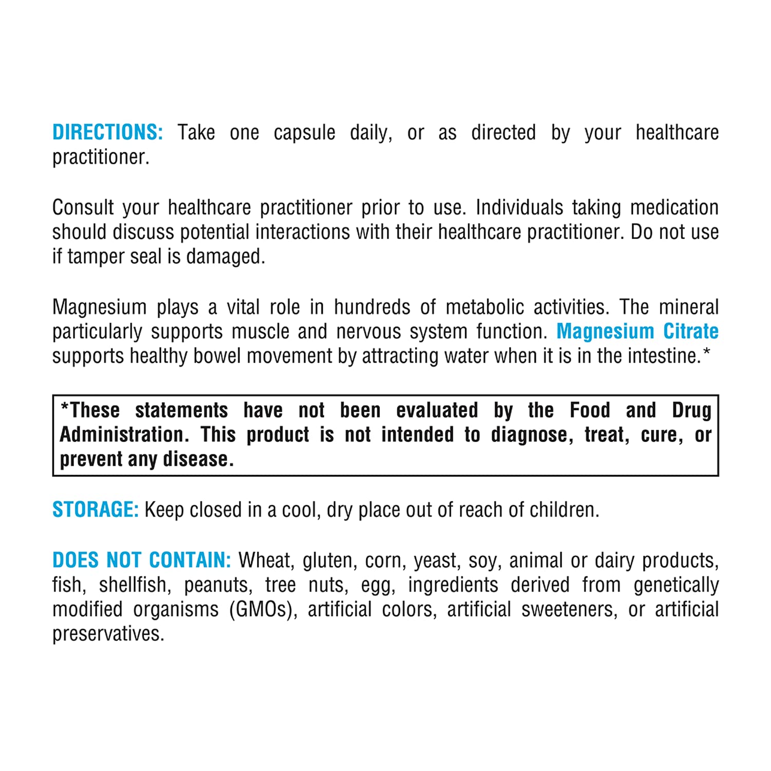 Vegan-friendly badge on XYMOGEN Magnesium Citrate Capsules packaging