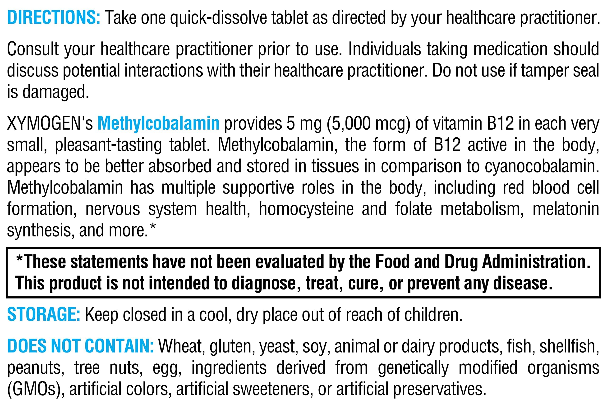 Packaging for XYMOGEN Methylcobalamin