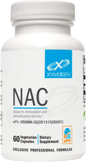 XYMOGEN NAC 600mg bottle and capsules on white background