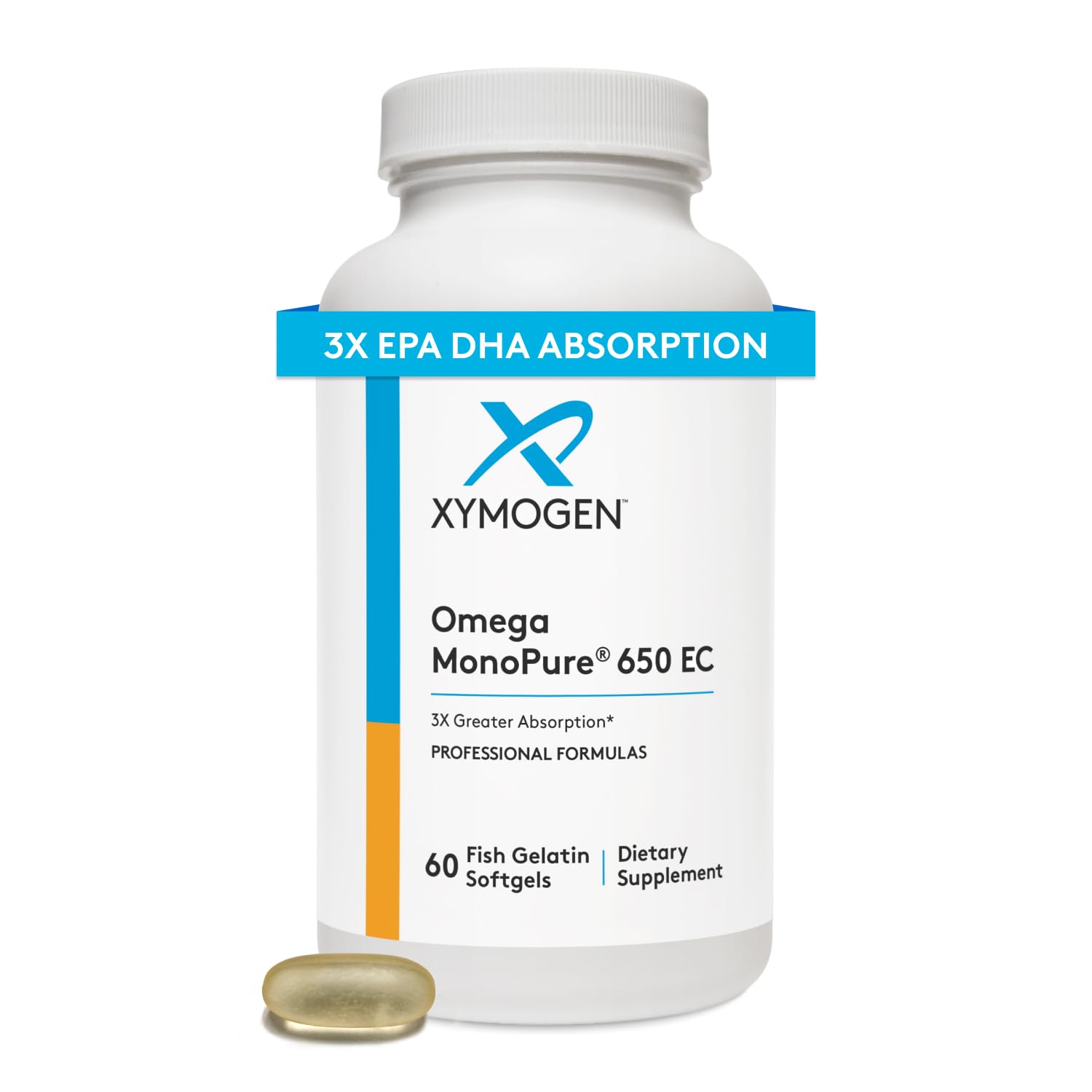 Hero image of XYMOGEN Omega MonoPure 650 EC Omega-3 fish oil softgels