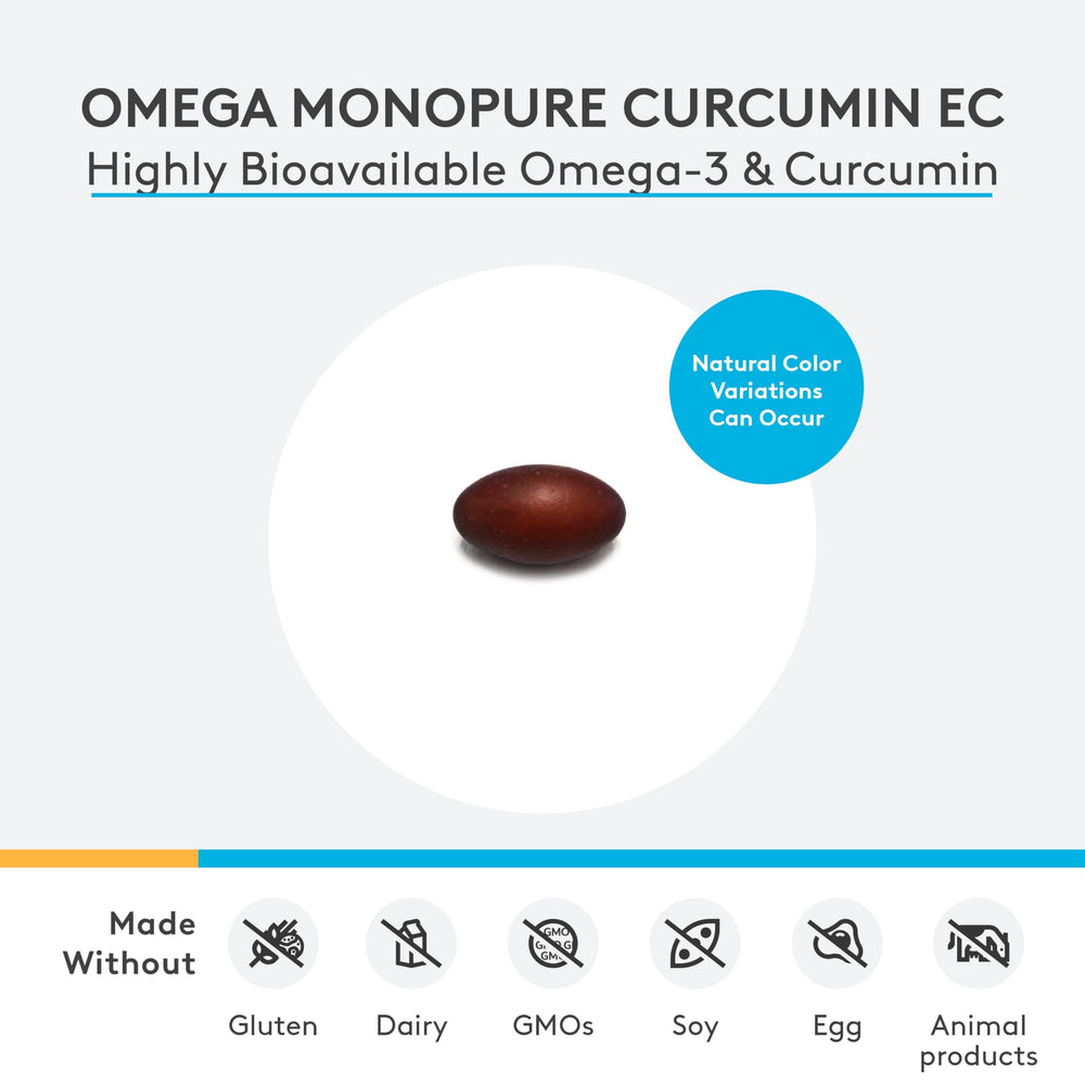 Close-up of XYMOGEN Omega MonoPure Curcumin EC bottle