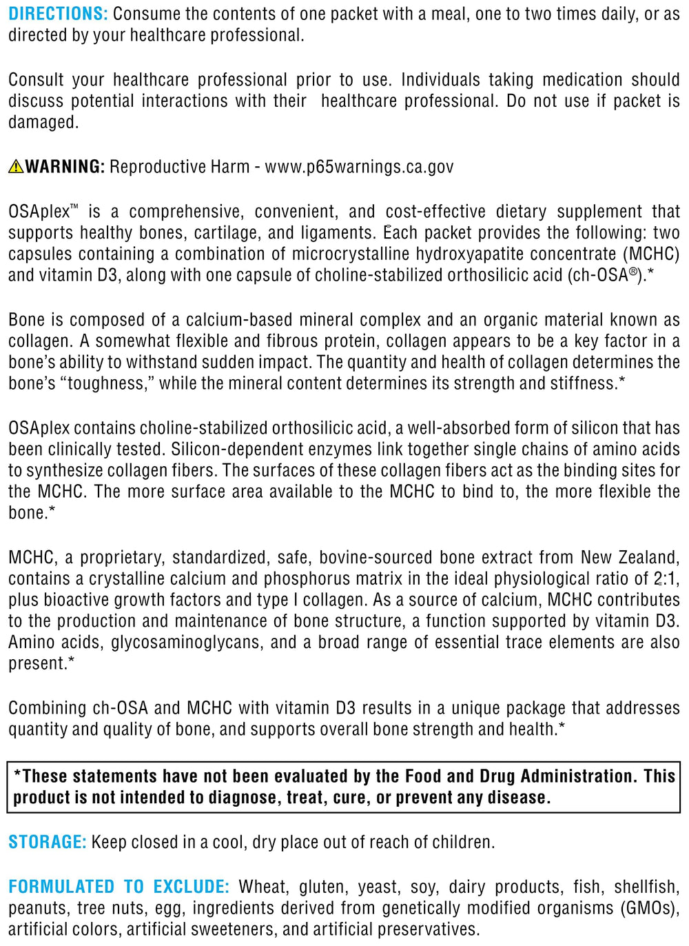 Clinically tested label on XYMOGEN OSAplex packaging