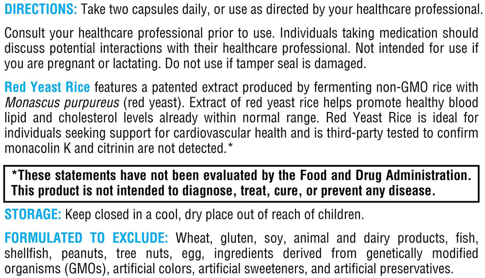 Citrinin-free badge on XYMOGEN Red Yeast Rice