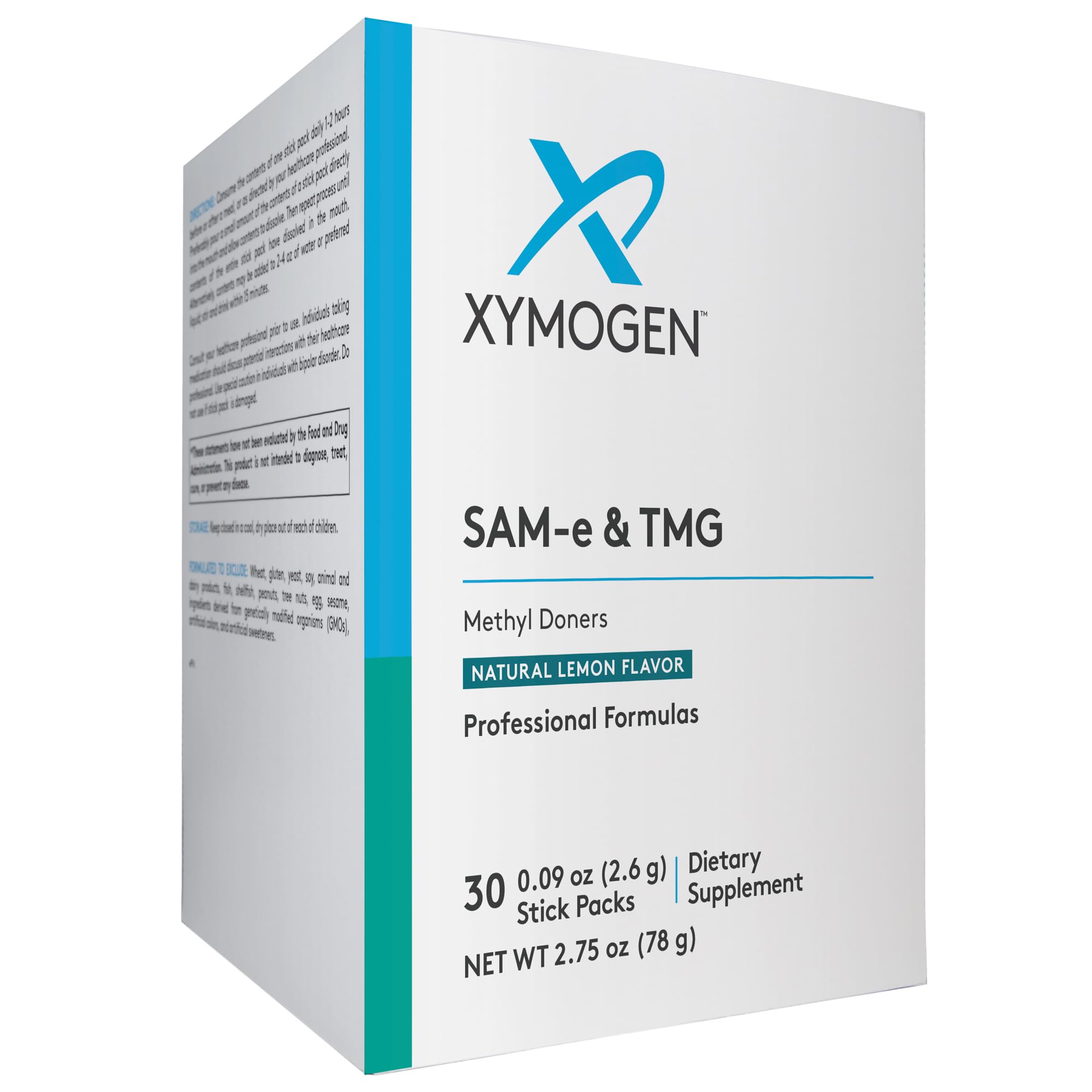 XYMOGEN SAM-e & TMG 400 mg supplement packaging