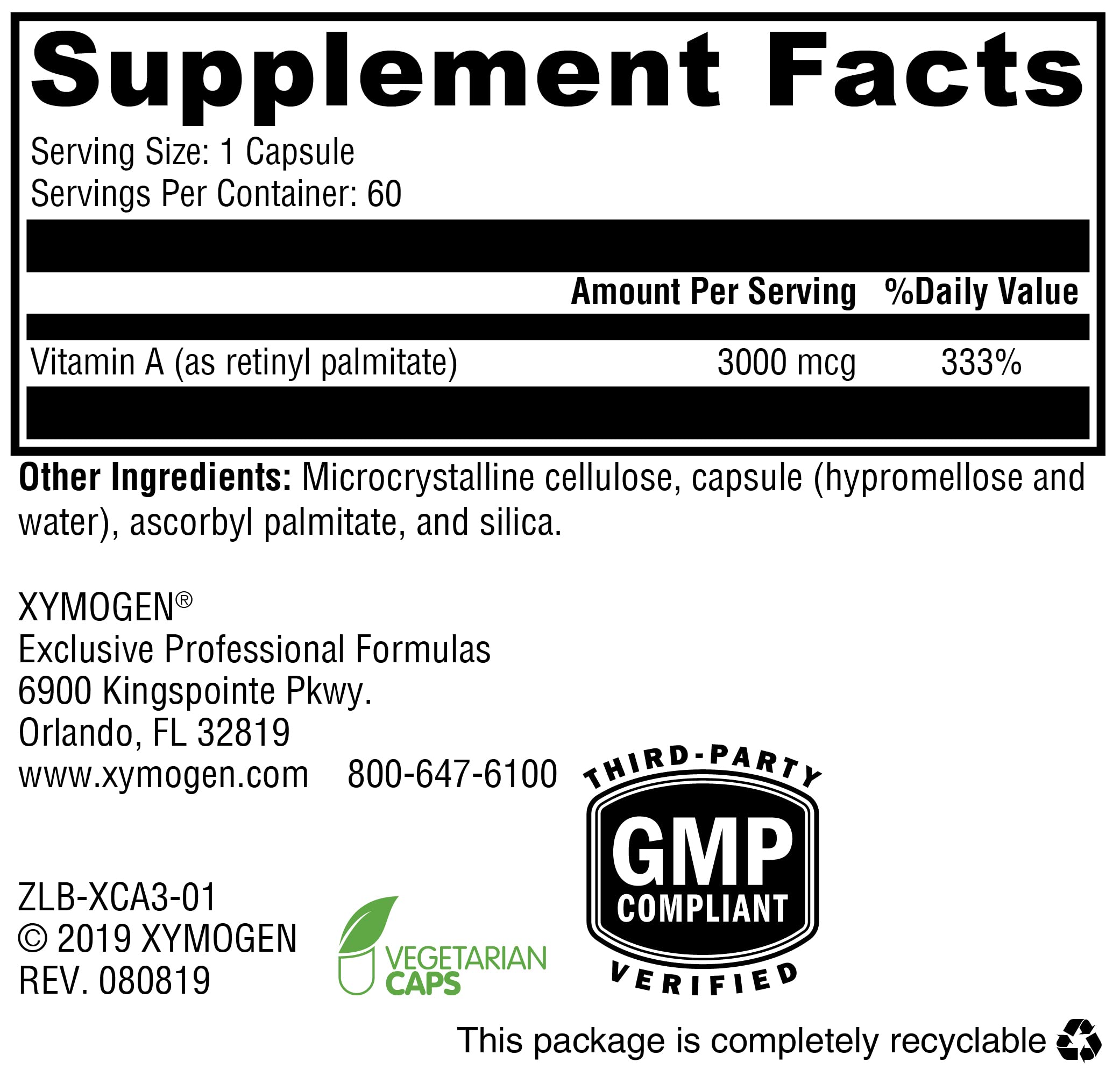 Product packaging of XYMOGEN Xcellent A 3000