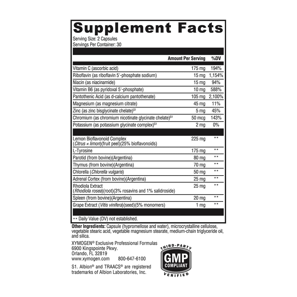 Bovine adrenal tissue source used in XYMOGEN formula