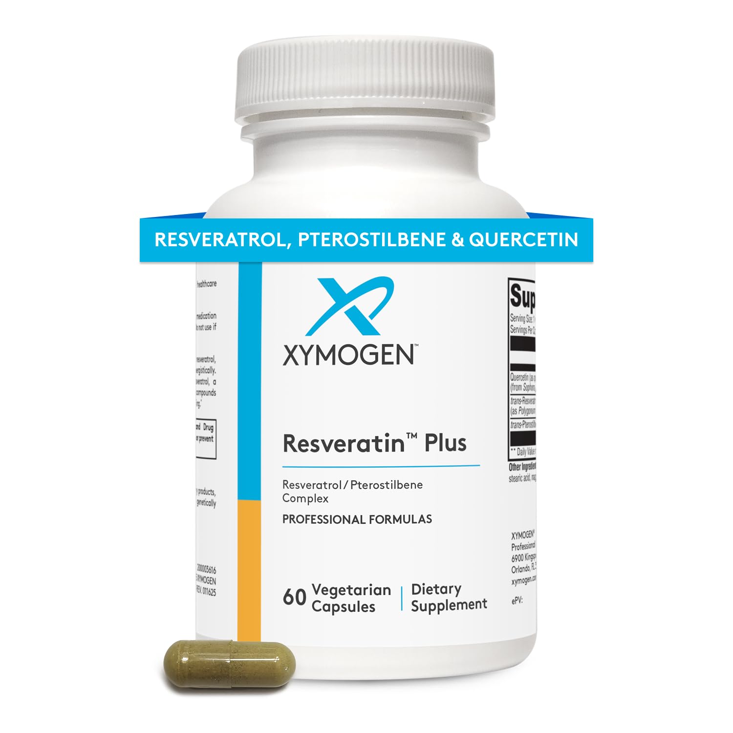 XYMOGEN Resveratin Plus bottle with 60 capsules