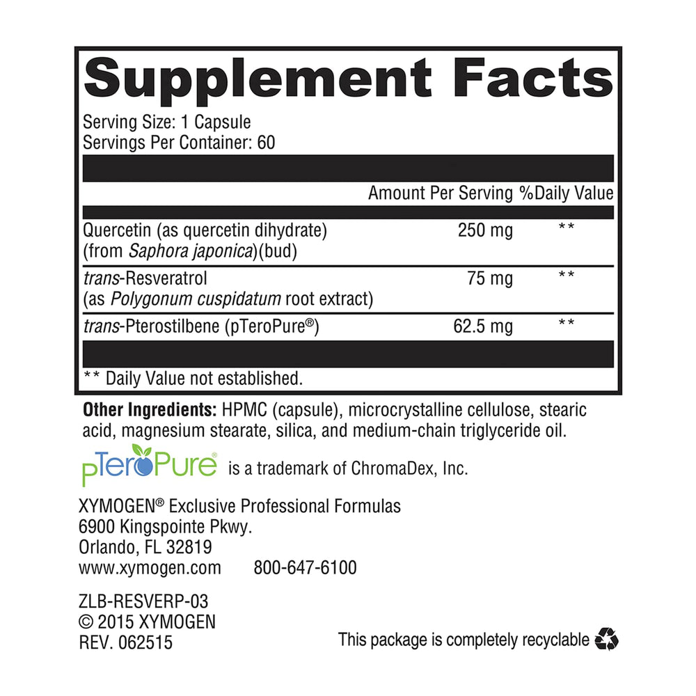 Quality supplement label with ingredients