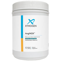 XYMOGEN AngiNOX orange-flavored nitric oxide powder container