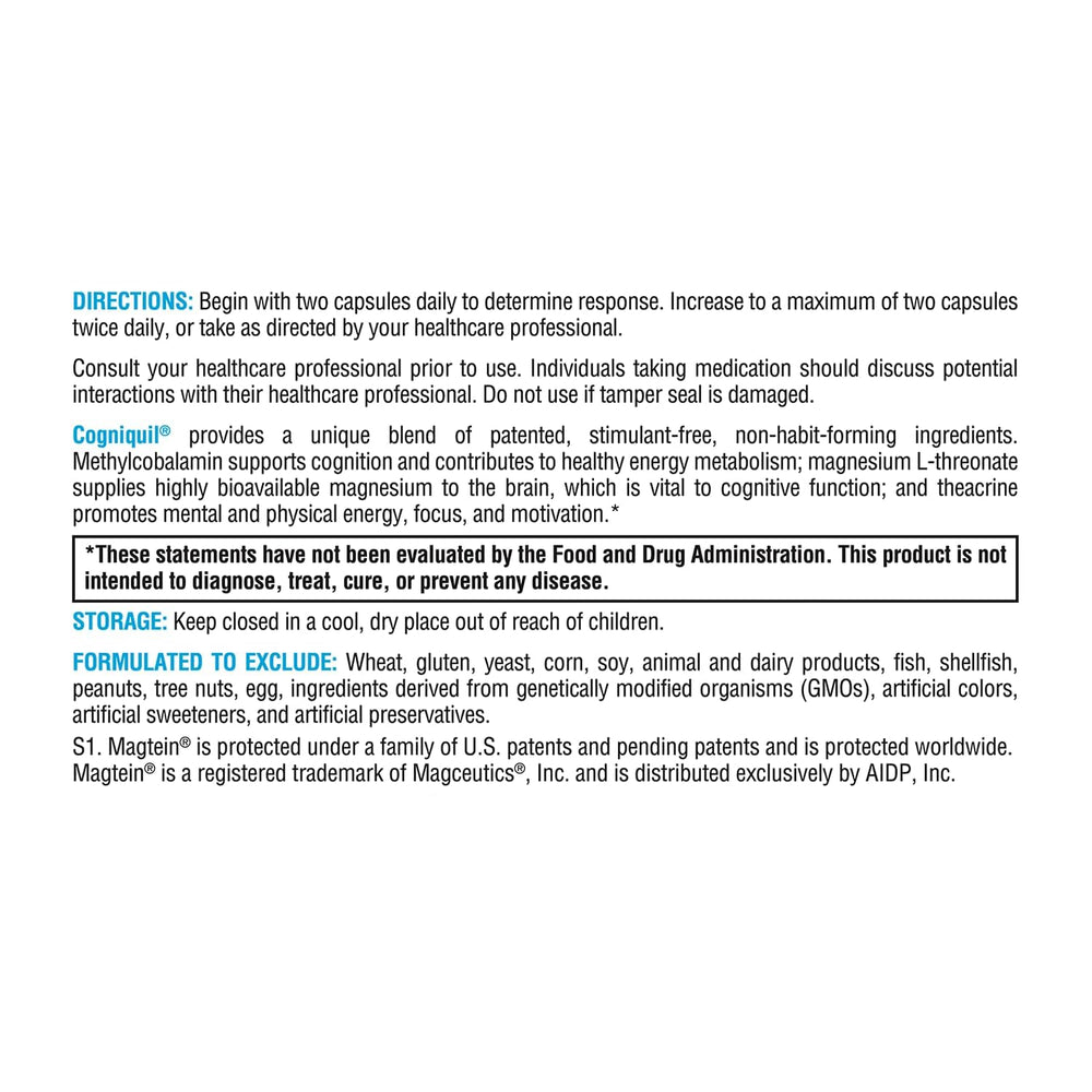 Cogniquil packaging illustrating concentration support