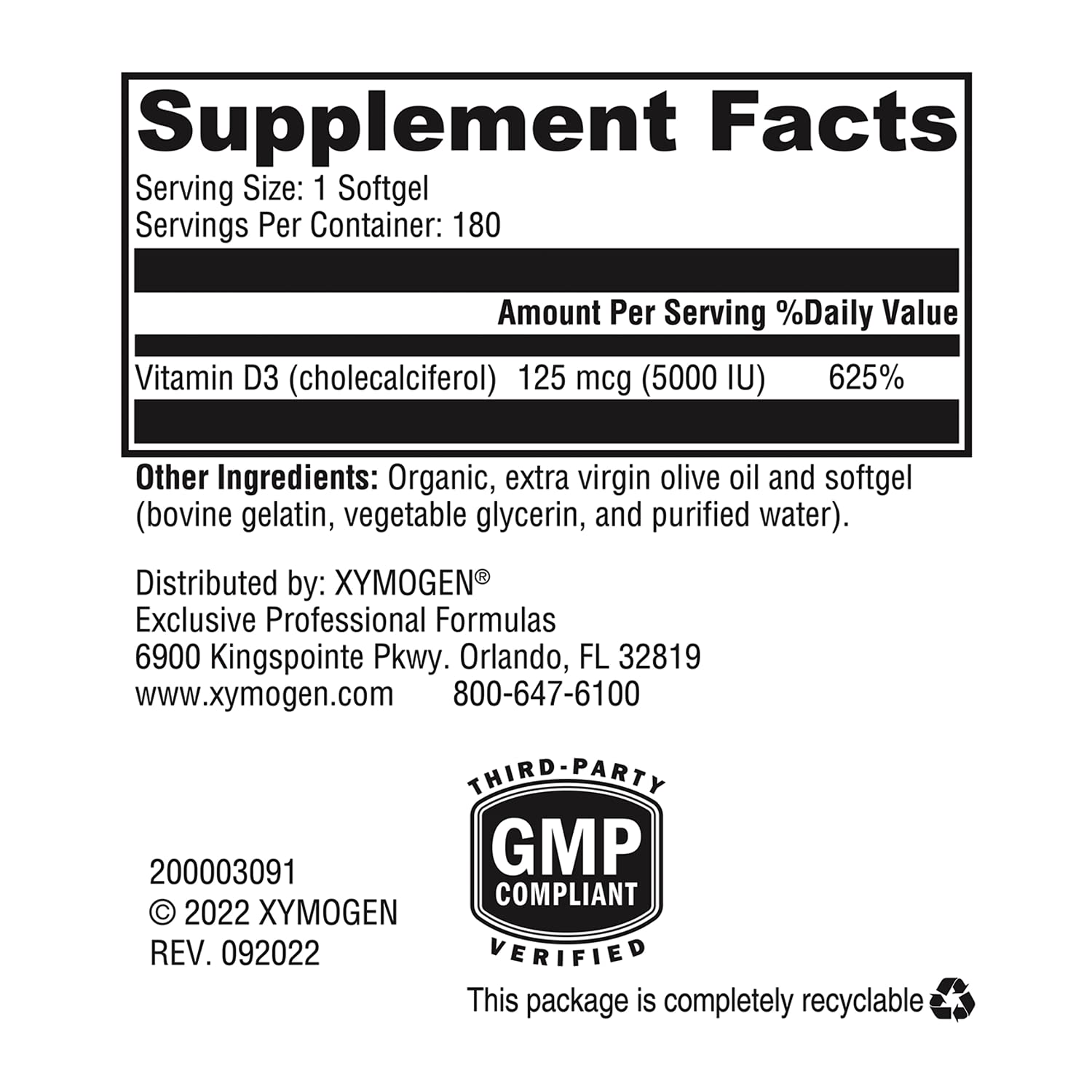 Allergen-free and GMO-free icon for D3 5000