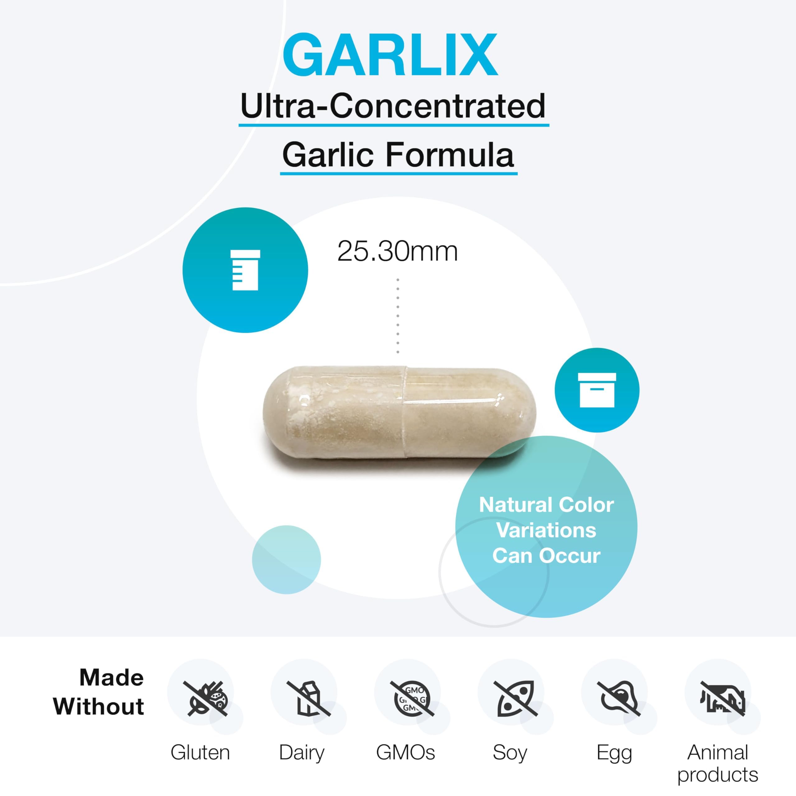 Graphic illustrating garlic supporting immune function and antioxidant activity