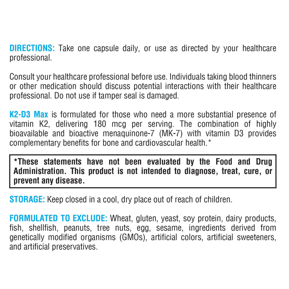 Combination of K2MK-7 and D3 in supplement form