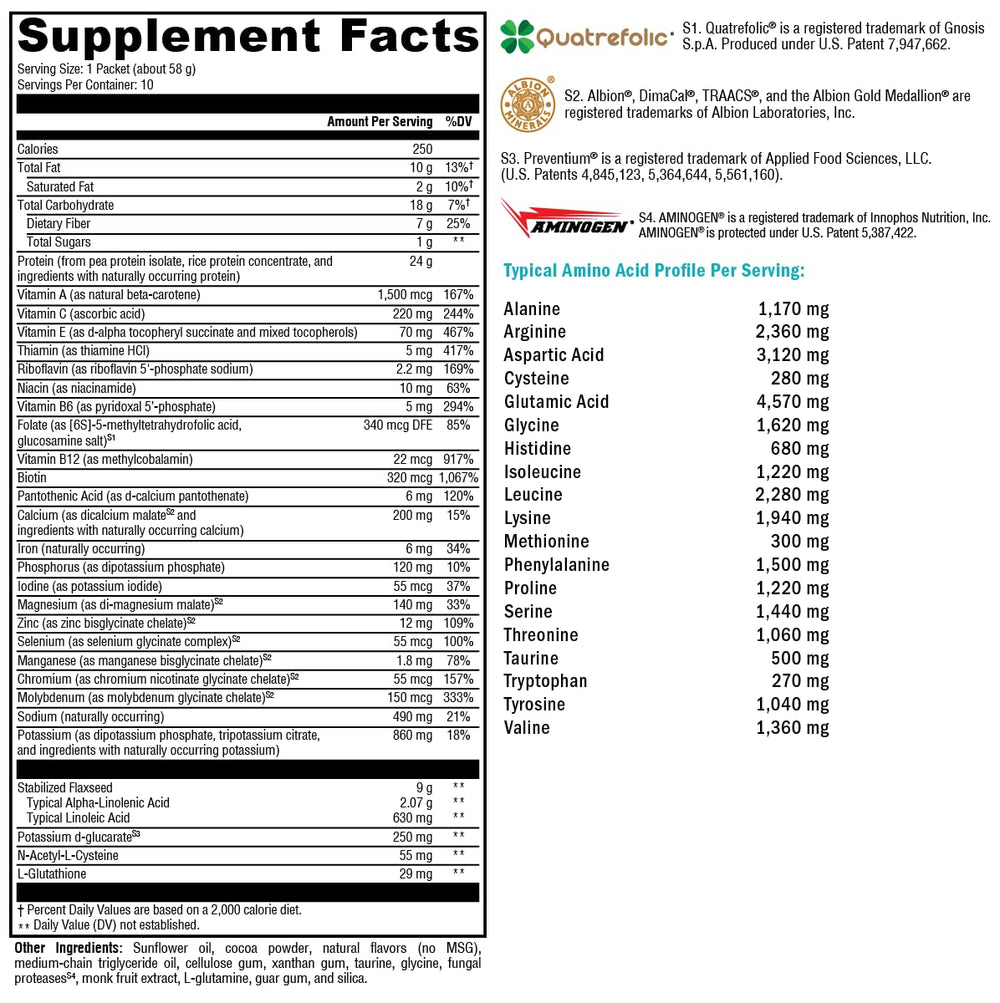 XYMOGEN OptiCleanse Plus VegaPro pea and rice protein mix highlighting clean plant protein