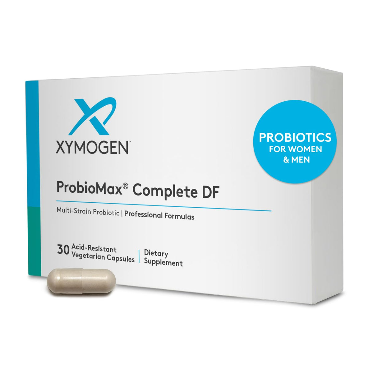 XYMOGEN ProbioMax Daily 100B bottle label and packaging