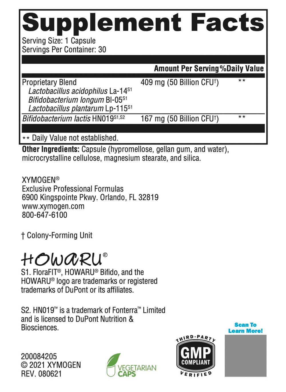 Dairy-free and gluten-free probiotic badge