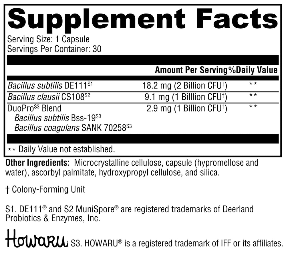 Vegetarian-friendly probiotic formula packaging