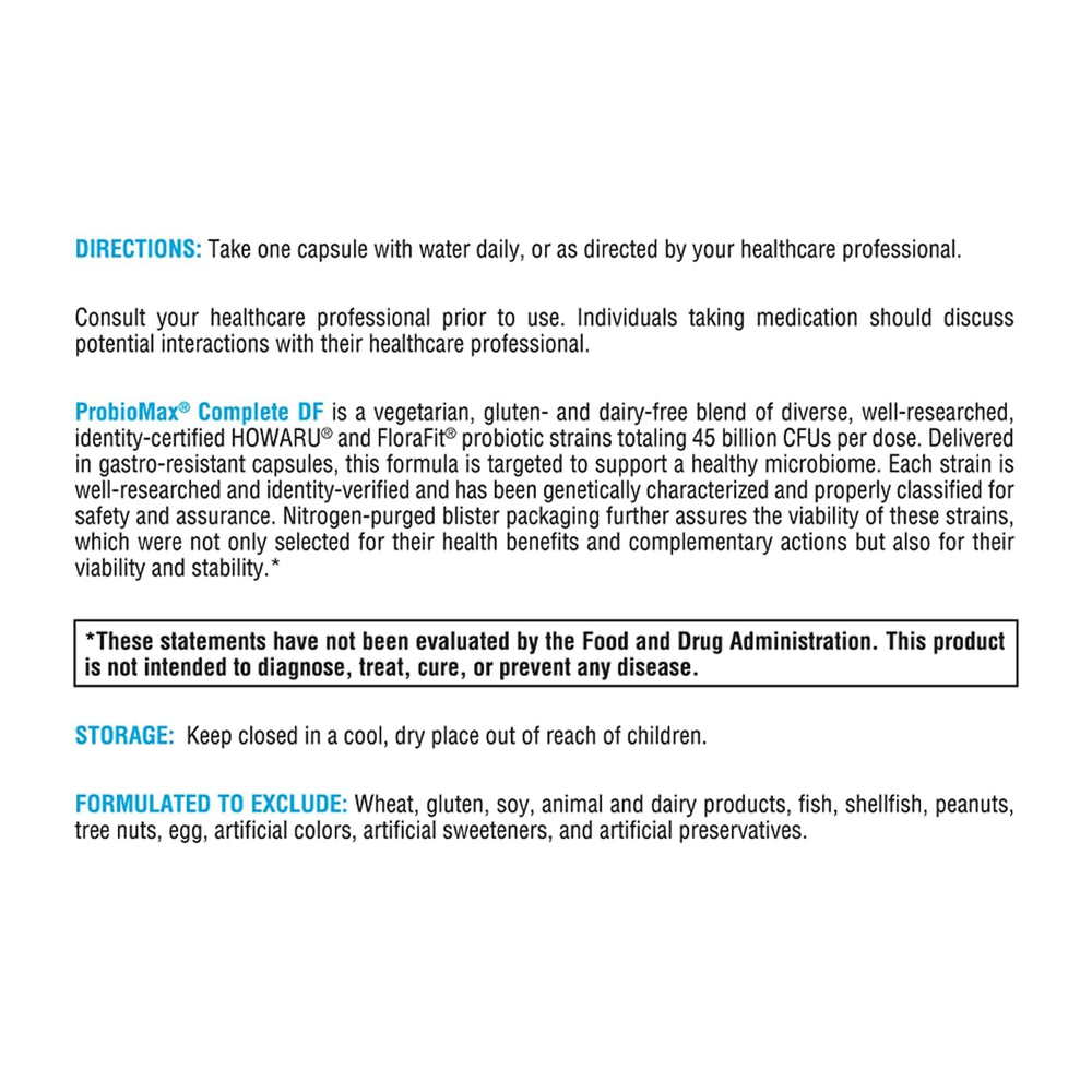 Nitrogen-purged blister packaging for ProbioMax Complete