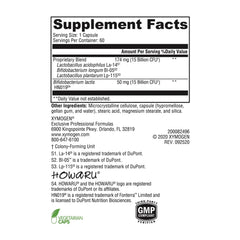 Label close-up showing 30 billion CFU per capsule and four strains