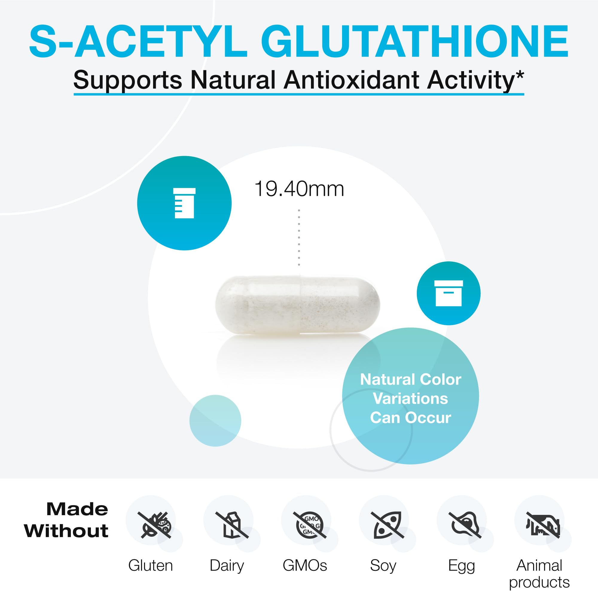 Bottle of XYMOGEN S Acetyl Glutathione capsules