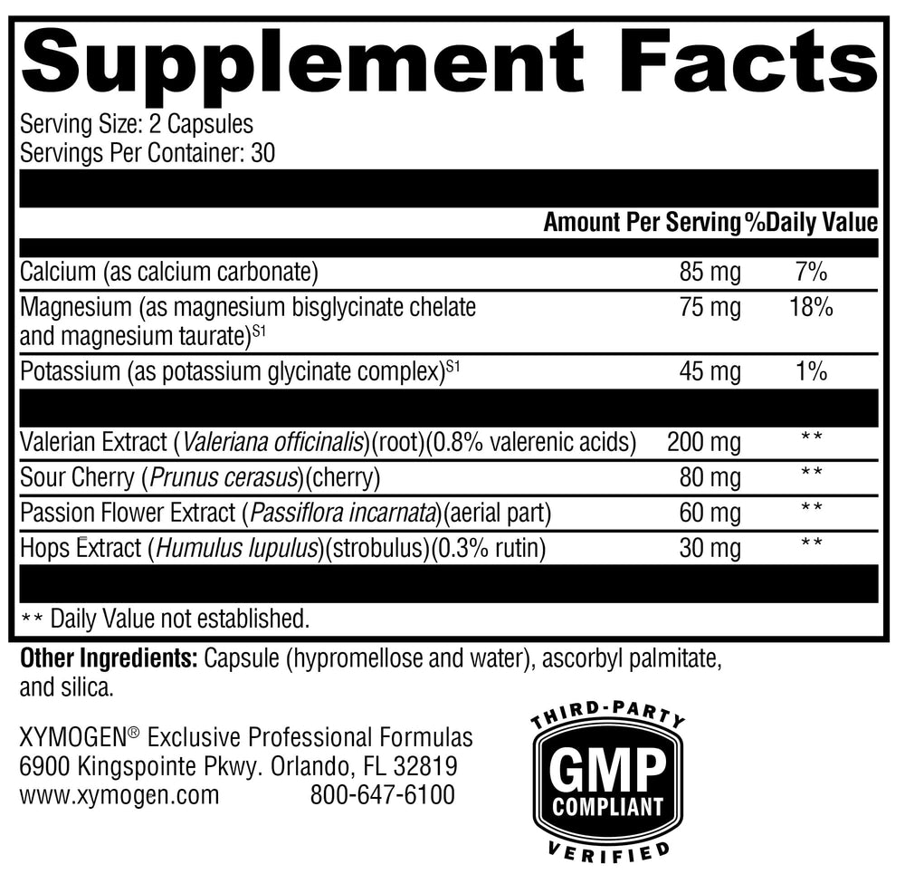 Close-up of XYMOGEN SynovX Calm bottle