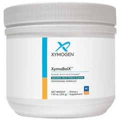 XymoBolX amino acids bottle with label on white background