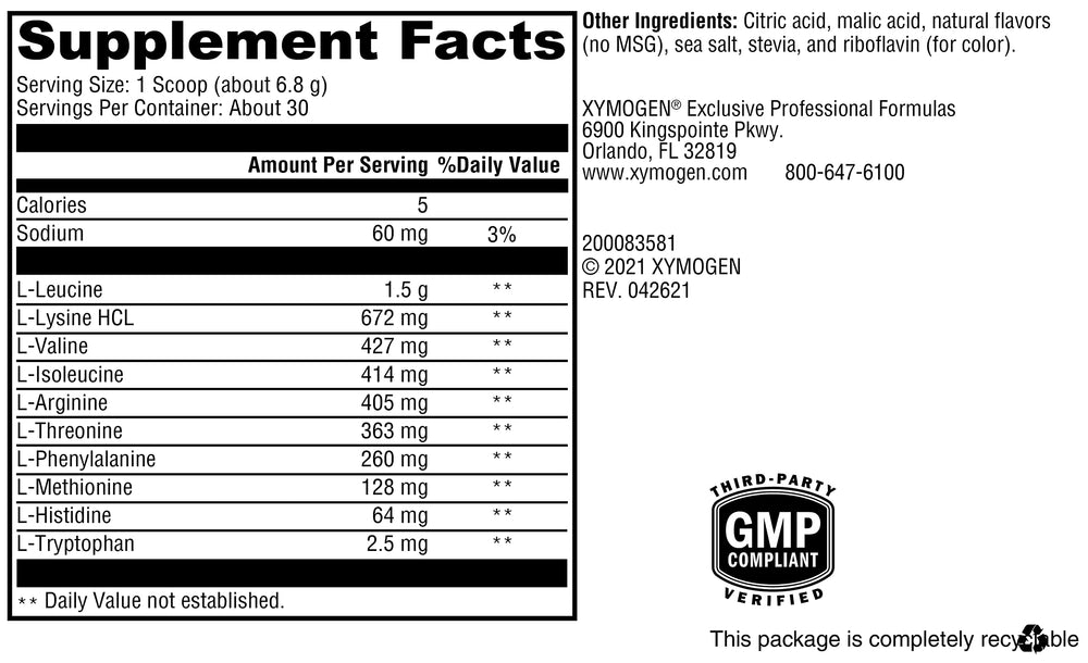 Front view of Xymogen product packaging