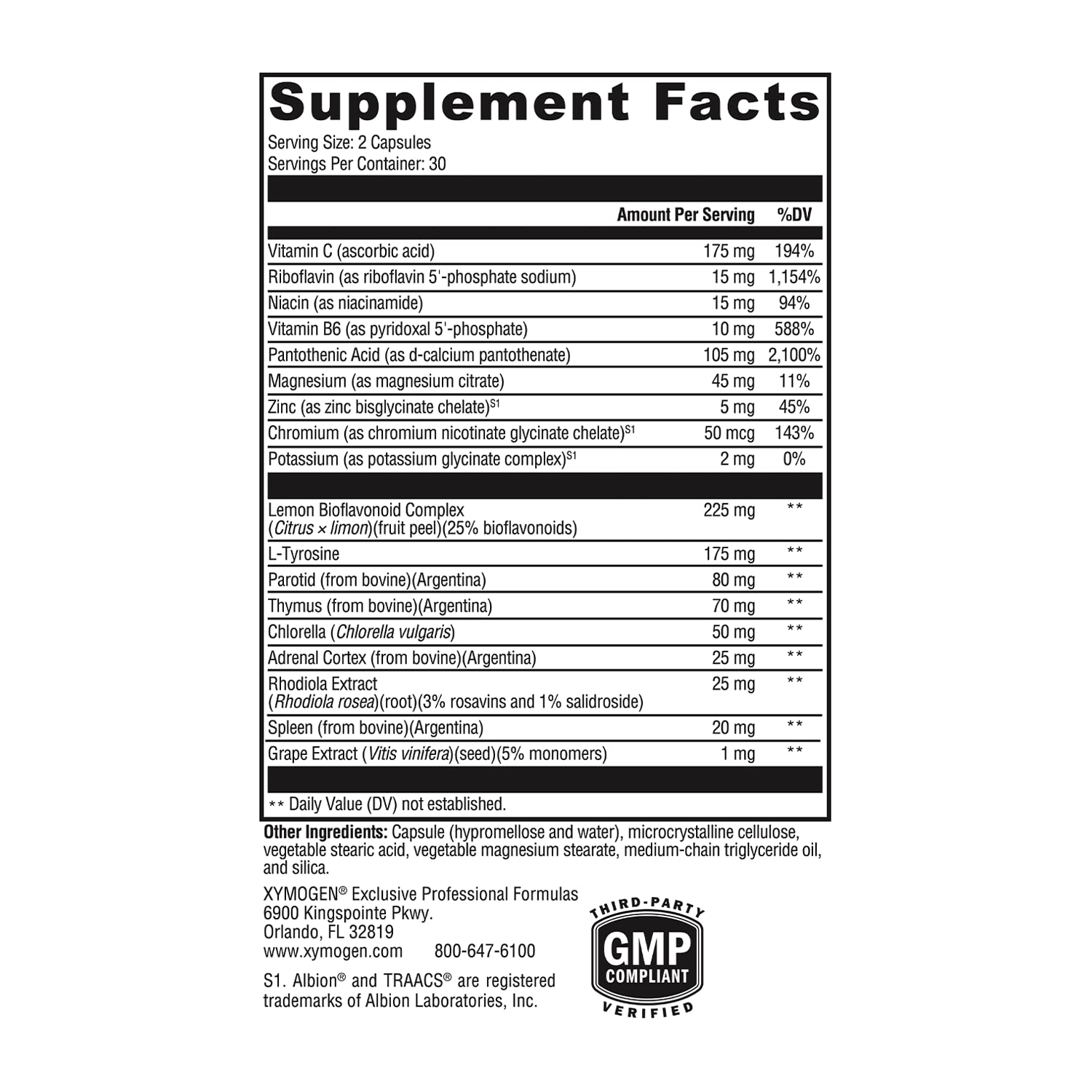 Chlorella and grape extract components featured on label