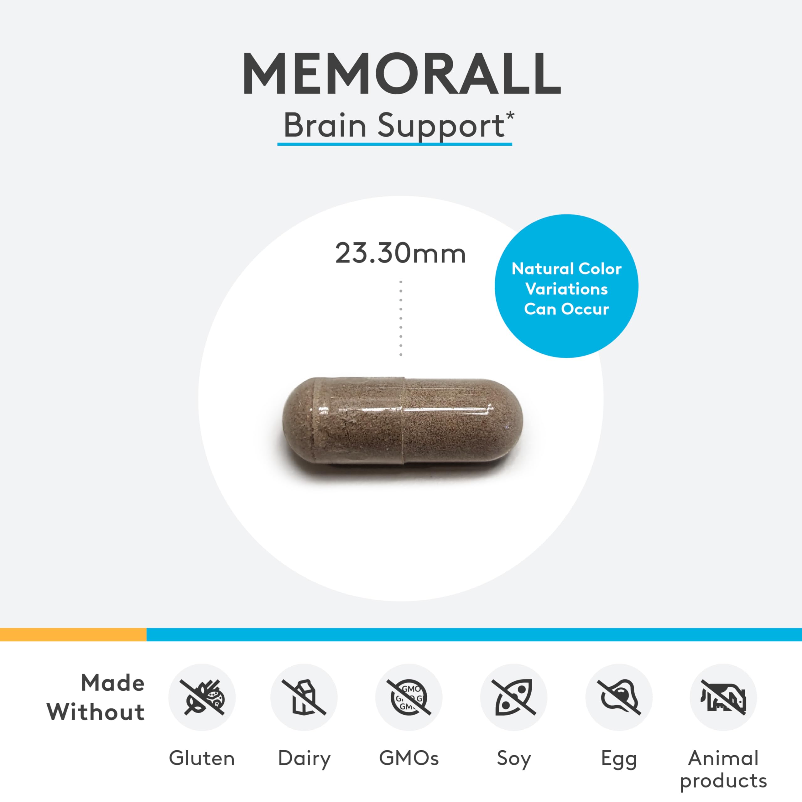 XYMOGEN MemorAll bottle back with supplement facts