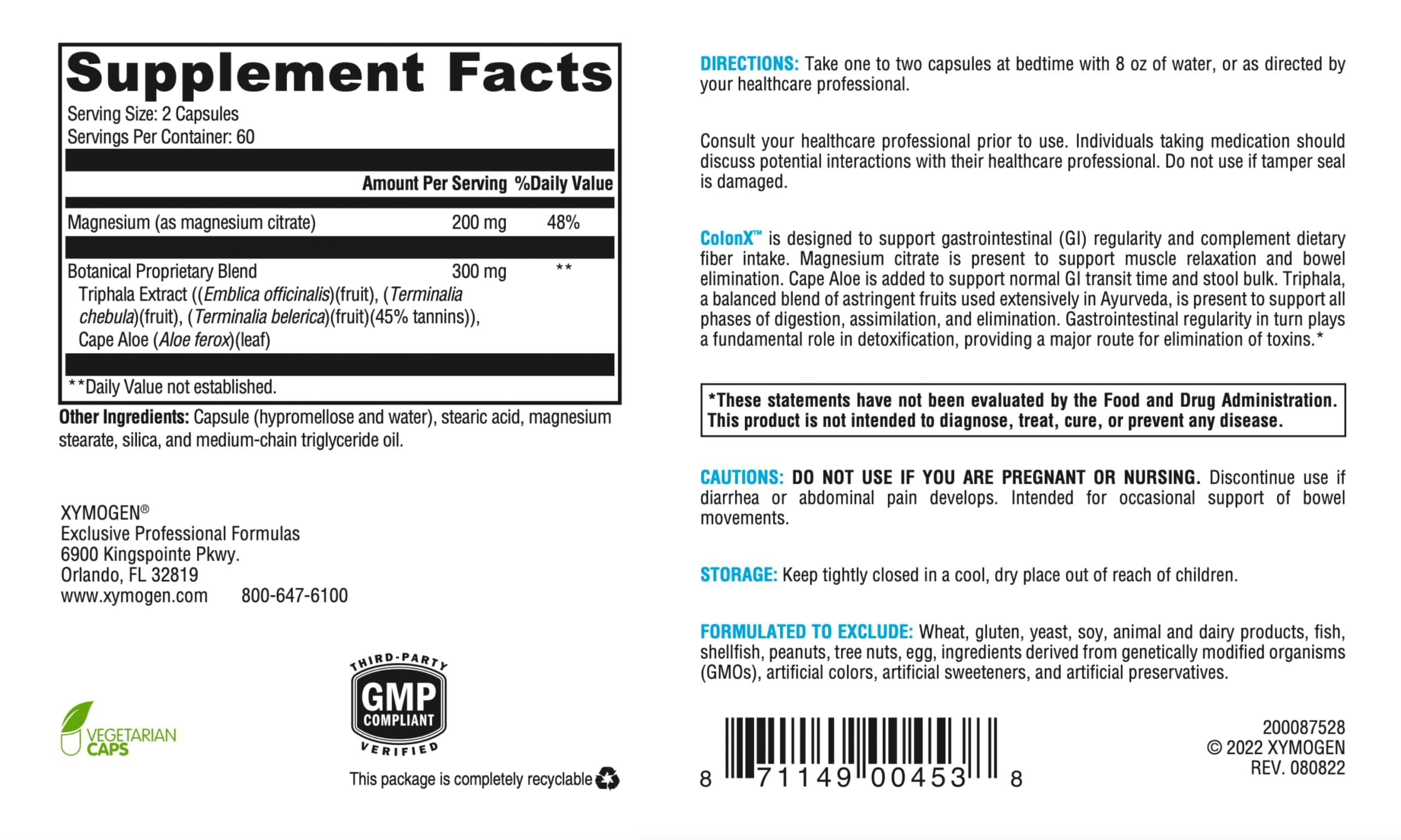 Close-up of ColonX capsules