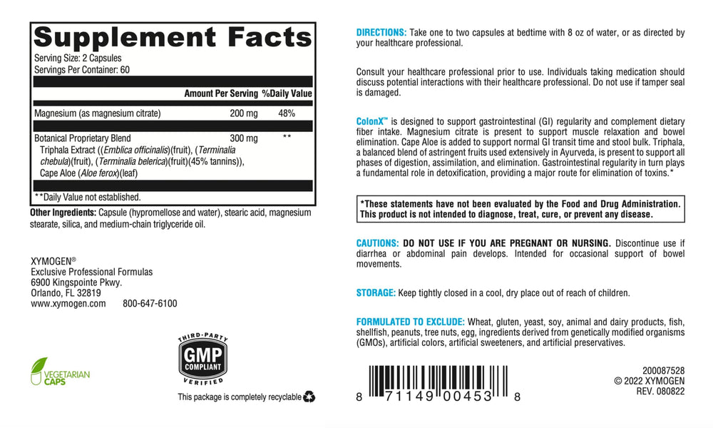 Close-up of ColonX capsules