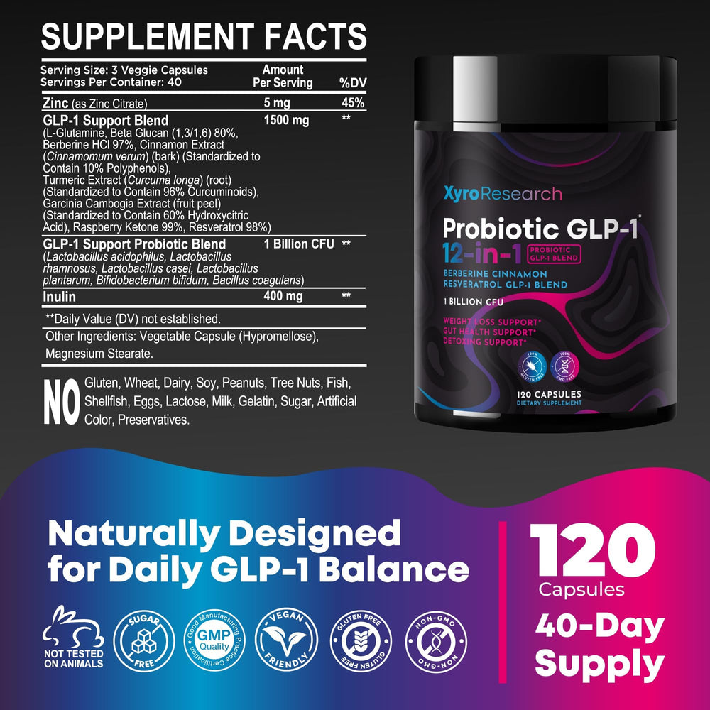 Xyro Research digestive wellness bottle emphasizes gut health and energy