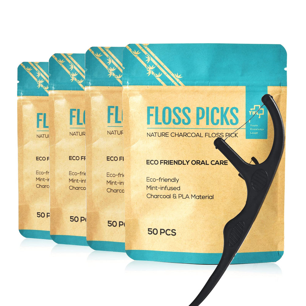 Y-Kelin vegan eco-friendly dental floss picks with mint flavor and packaging