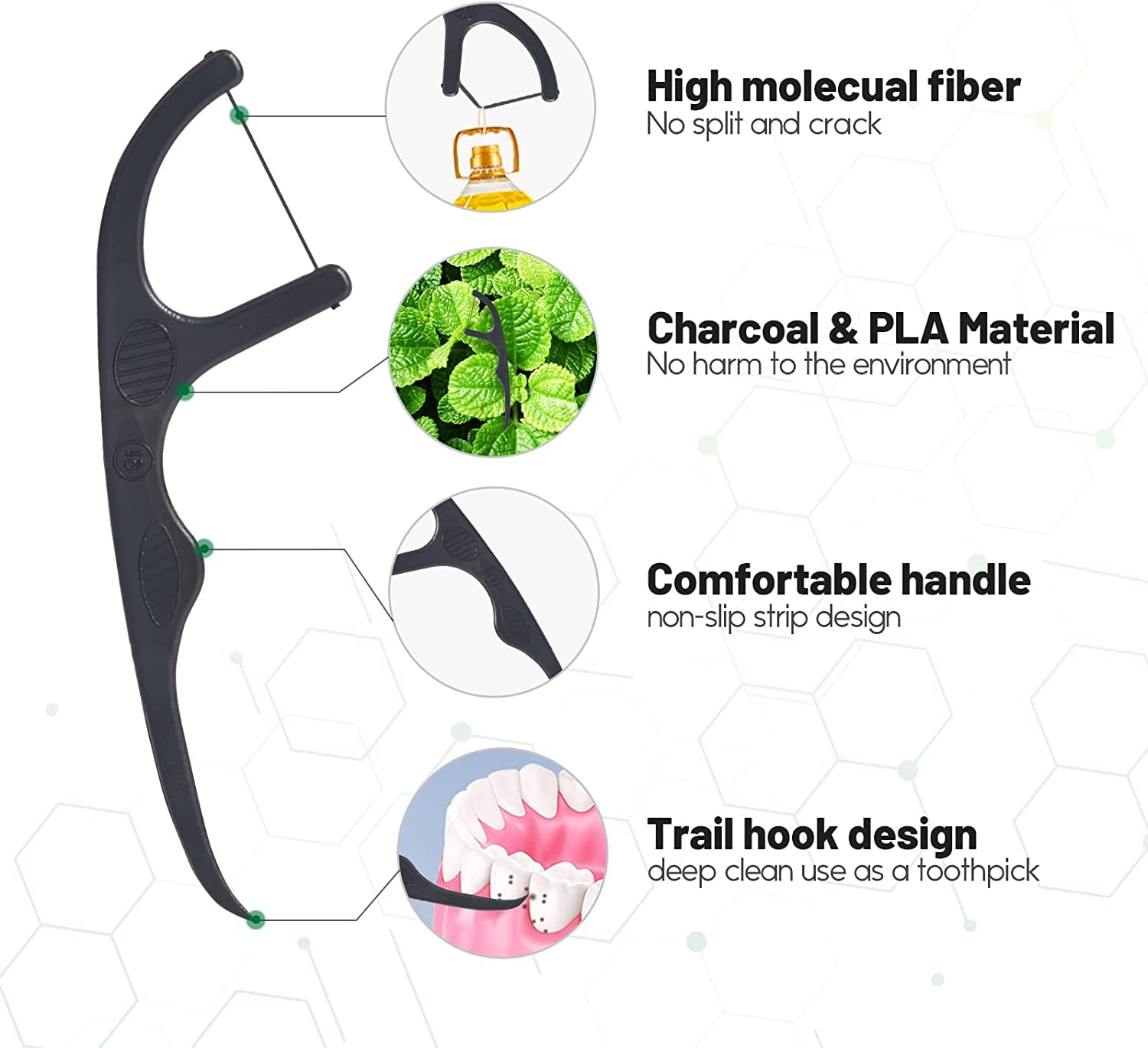 Eco-friendly 50-count paper-packaged dental floss picks
