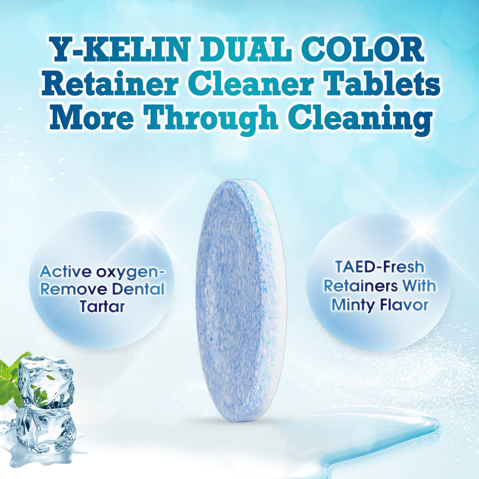Mint flavored cleaning tablets for Invisalign retainers