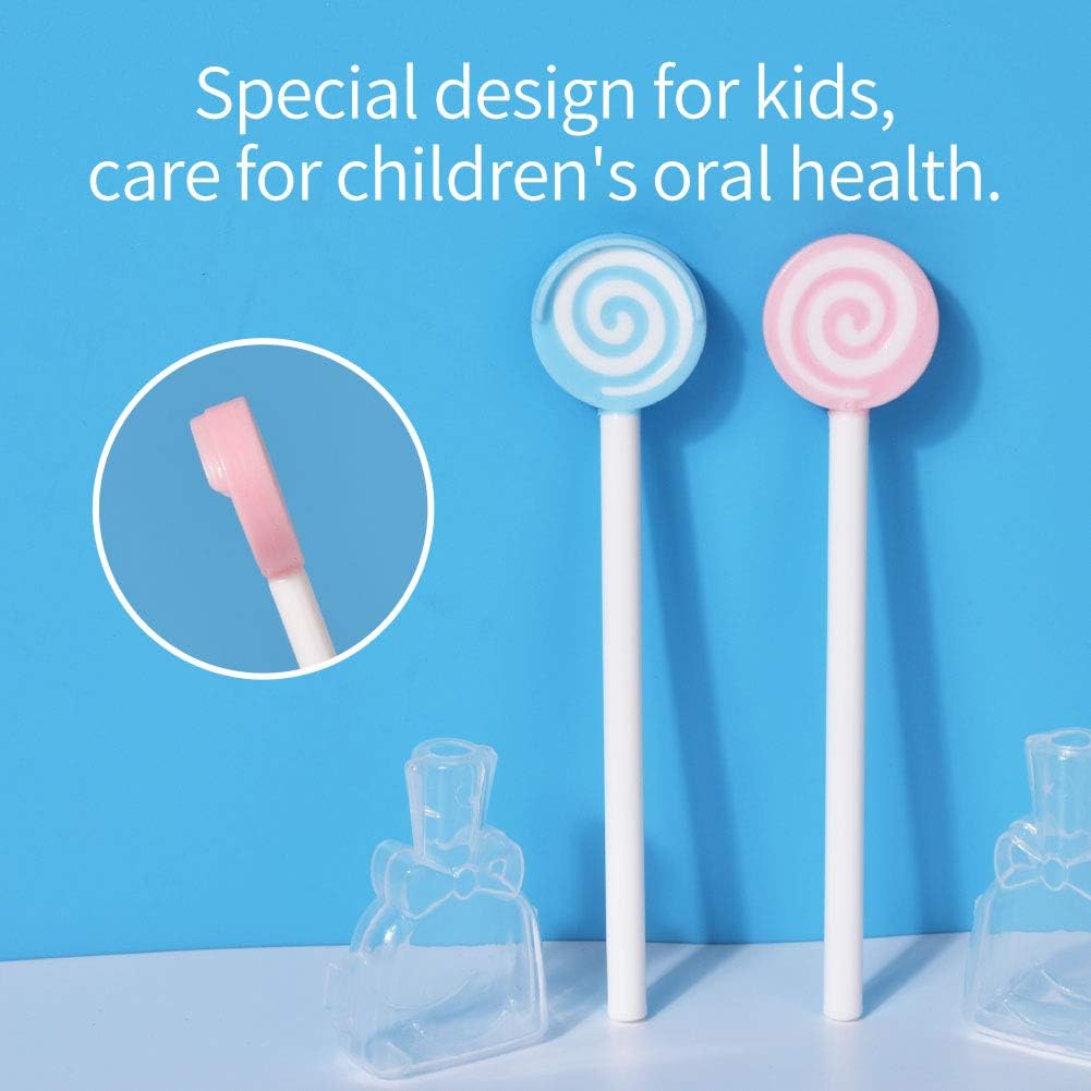 Kid using the tongue scraper for oral hygiene