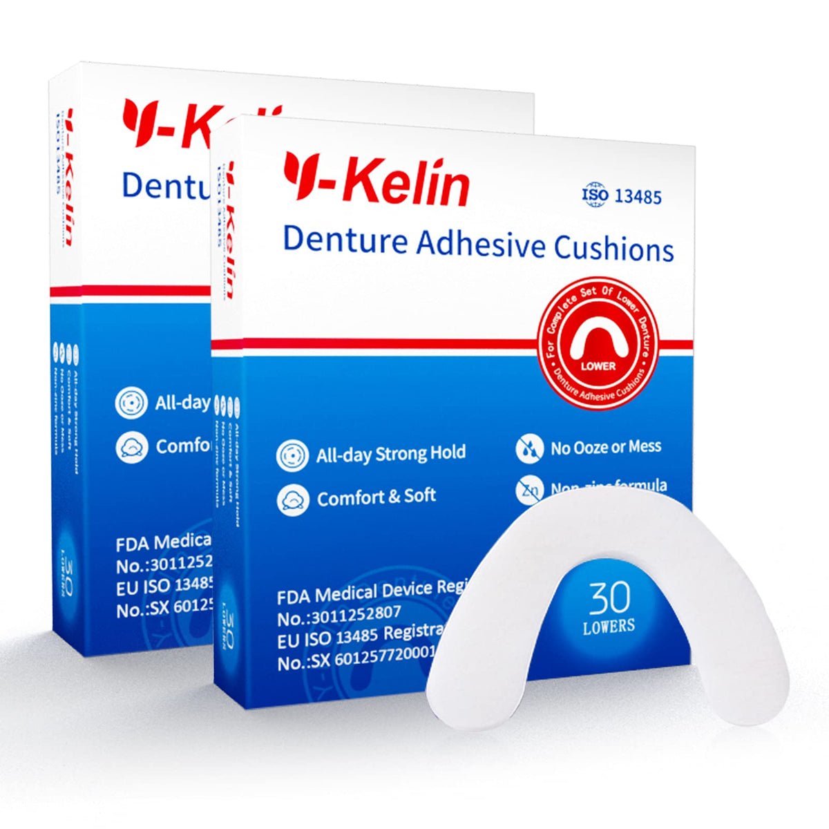 Y-Kelin lower denture adhesive cushions product image