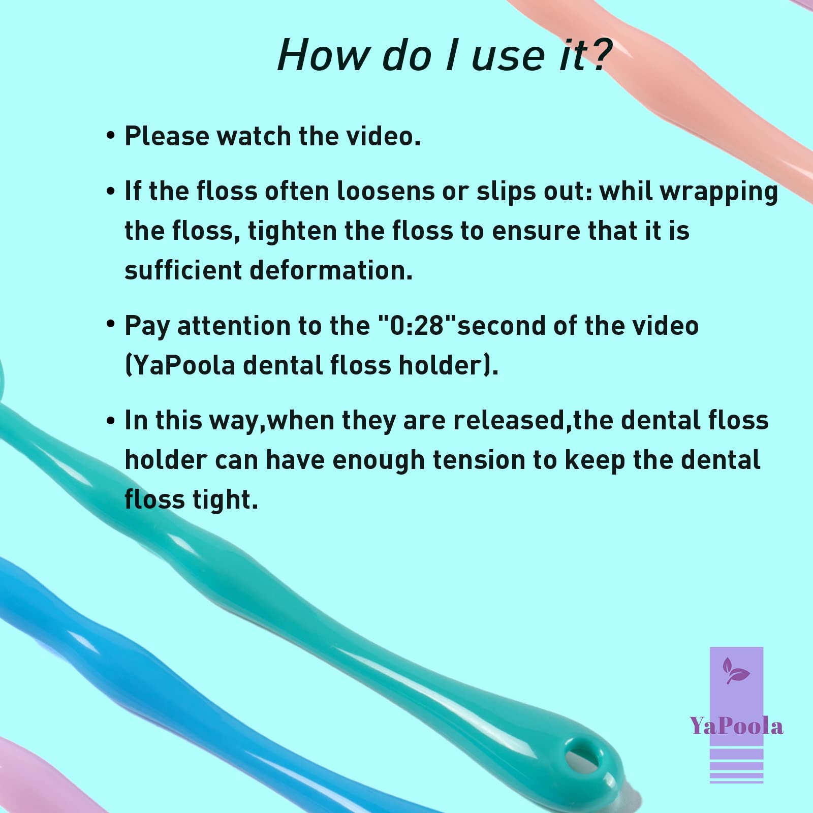 Kid-friendly colorful floss holder in hand