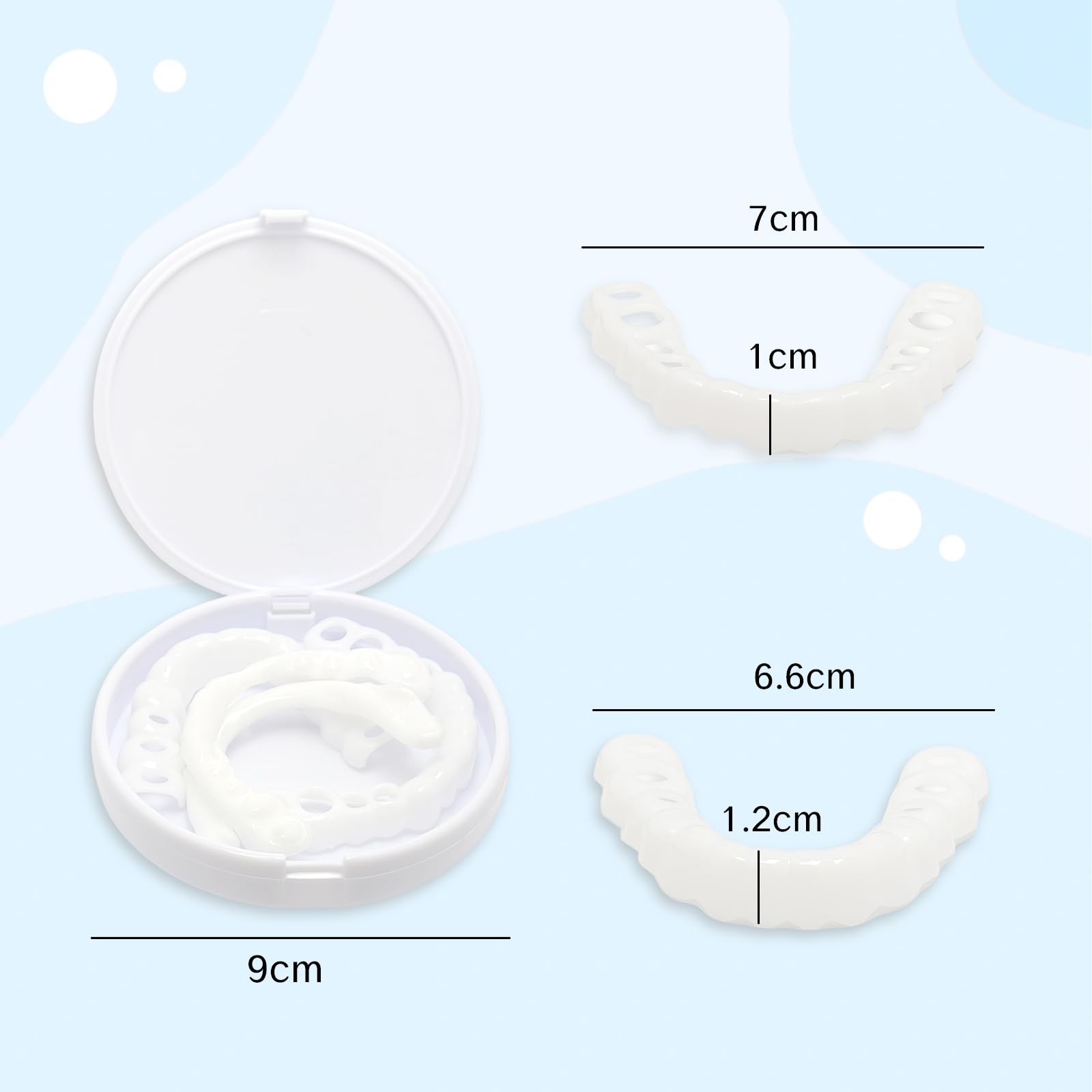 Close-up of customizable fit over existing teeth