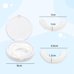 Close-up of customizable fit over existing teeth