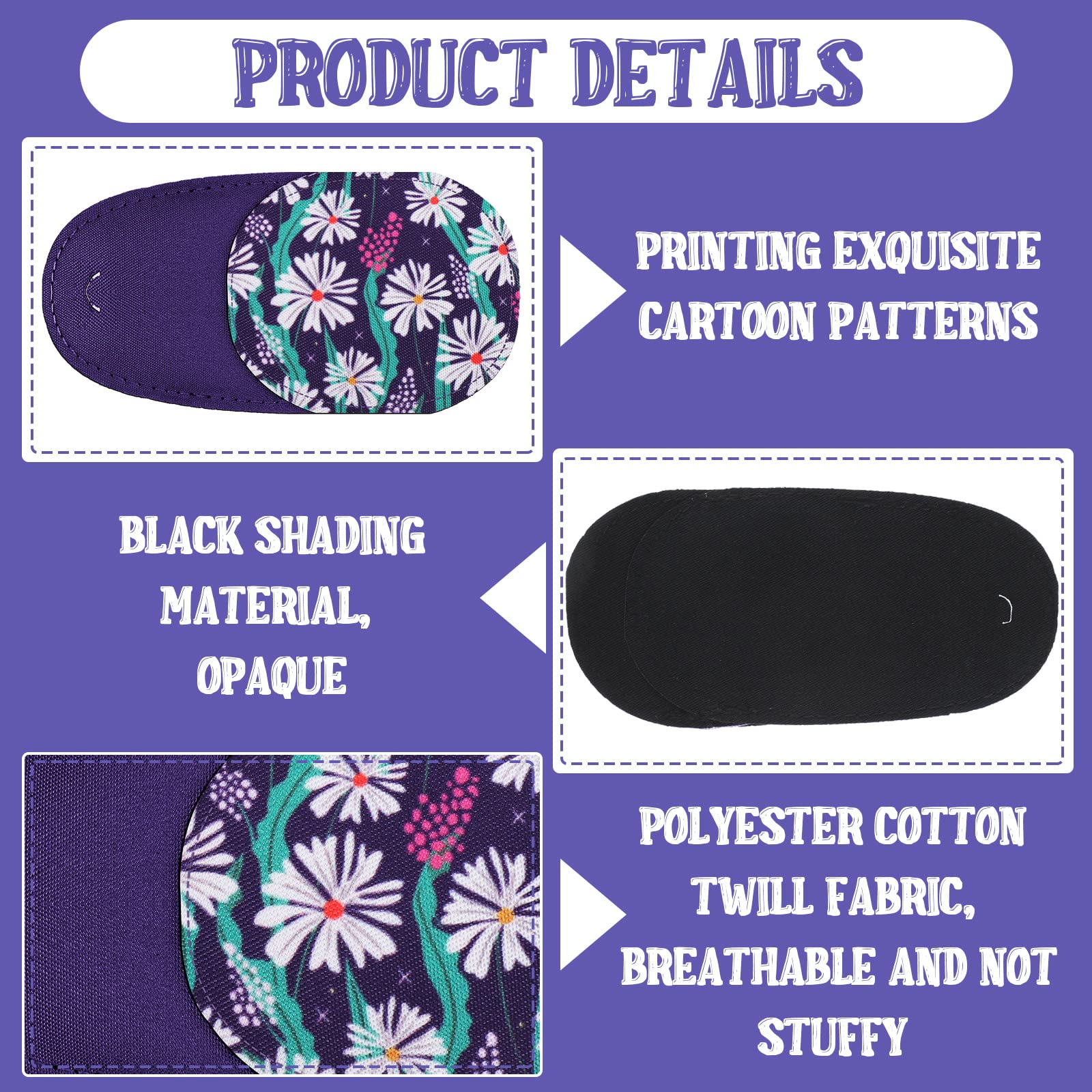 12-piece eye patch set for glasses with mixed patterns