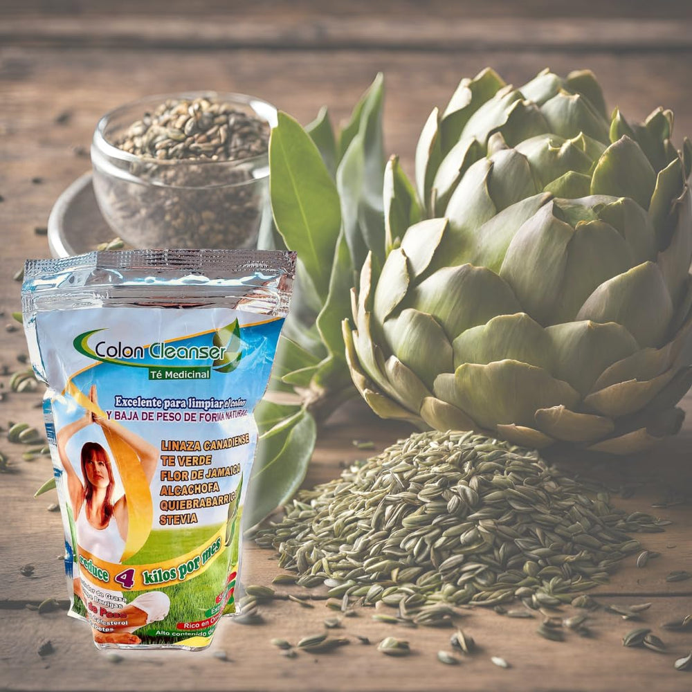 Yahve Colon Cleanser sachets with flaxseed visuals for wholesome routine