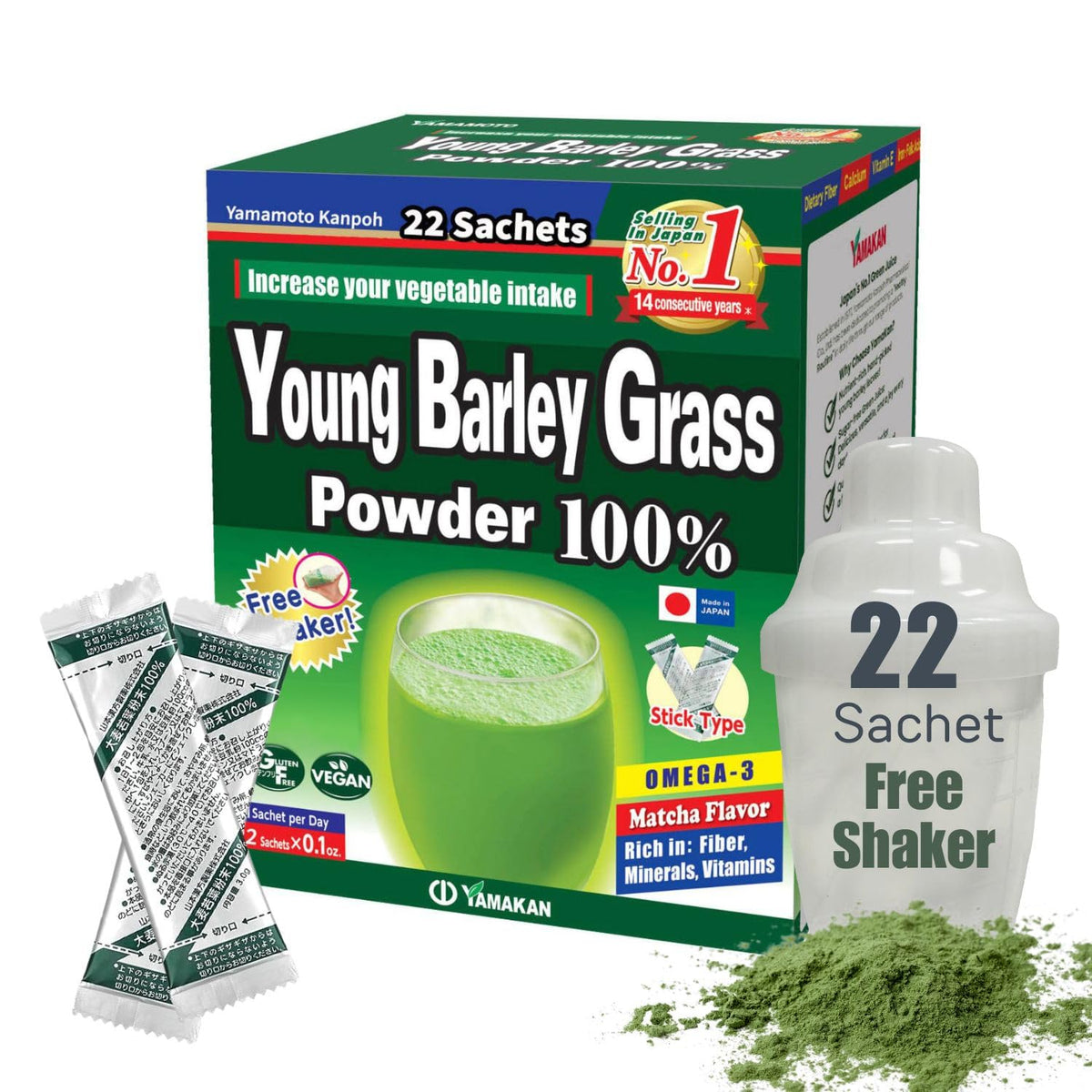 YAMAKAN Barley Grass Juice Powder packaging