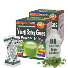 Hero shot of Yamakan barley grass powder