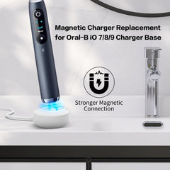 Magnetic charging base with non-slip bottom for Oral-B iO7/8/9
